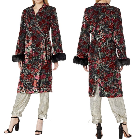 Revolve x House of Harlow NWT Velvet Bentley Boudoir Wrap Jacket - Picture 6 of 10